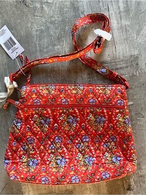 Vera Bradley orange original hipster Floral Quilted Crossbody NWT
